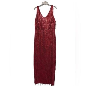 NWT Women’s RM Richard’s Red Sequin Sleeveless Maxi Dress Size 10